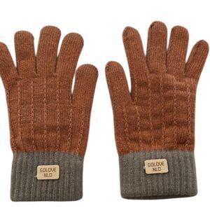 Alpaca blend rusty Brown and Gray Gloves-super soft and warm
